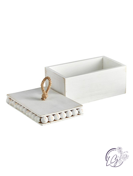 Beaded White Box - Large