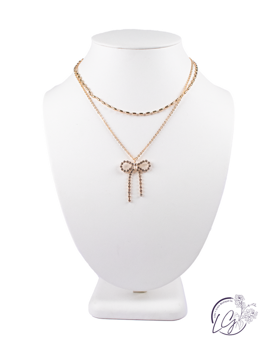 Dazzling Bow Necklace