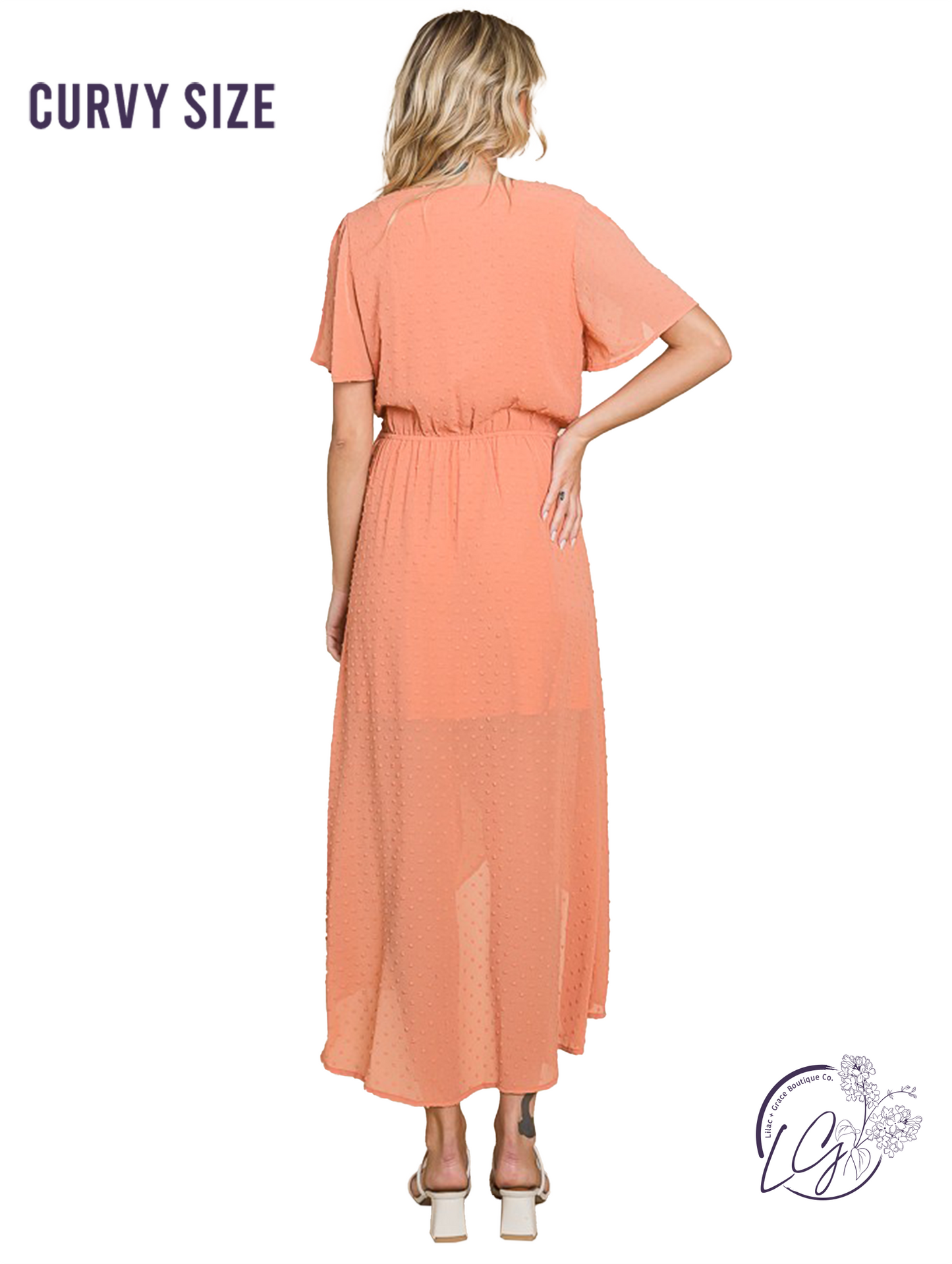 Curvy Rusty Tones Midi Dress