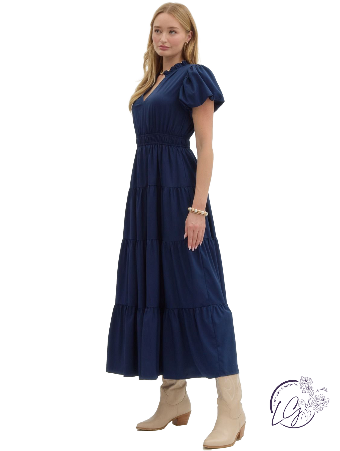 Held In Haze Midi Dress