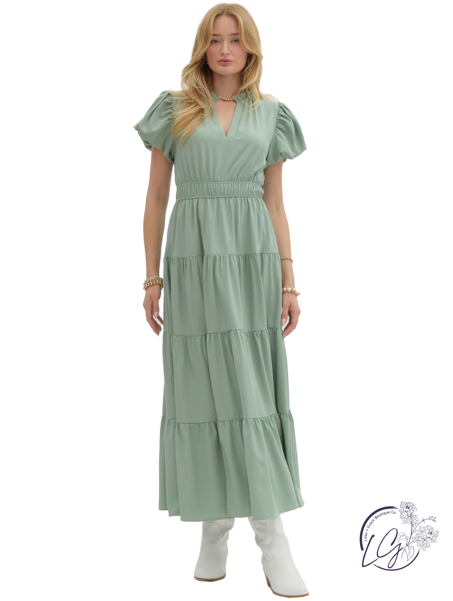 Held In Haze Midi Dress