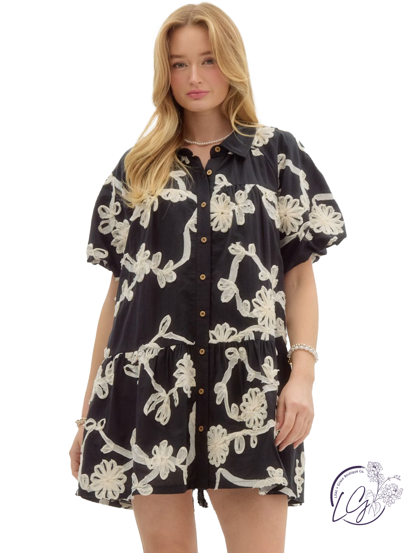 Vines Remember Button Mini Dress