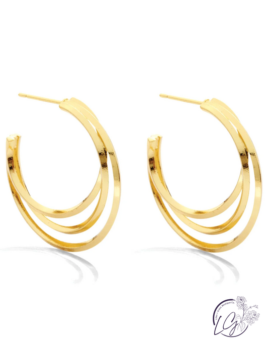 Layered Triple Hoop Earrings