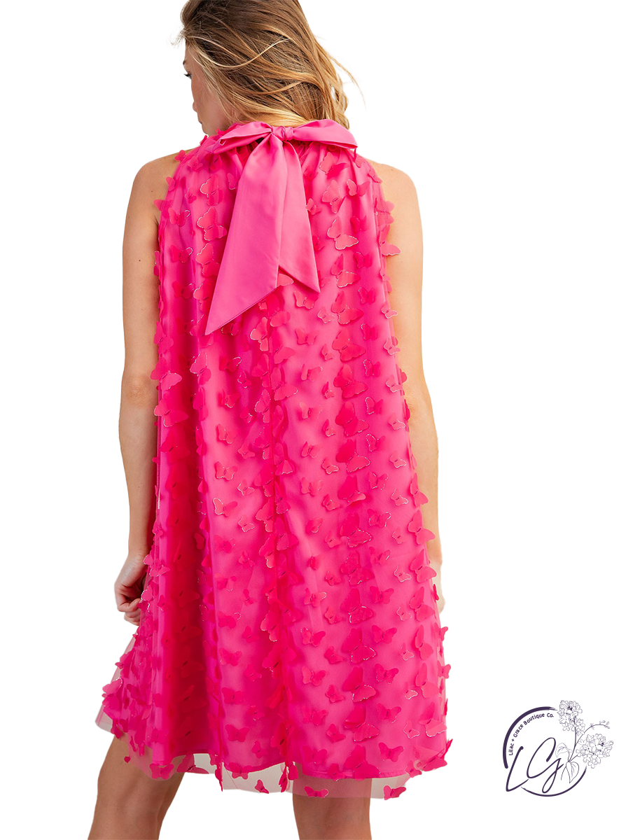 Fluttering Wings Halter Dress