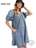 Curvy Blueveil Chambray Dress