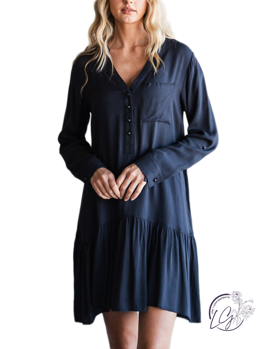 Curvy Playful Ruffled Shirtdress