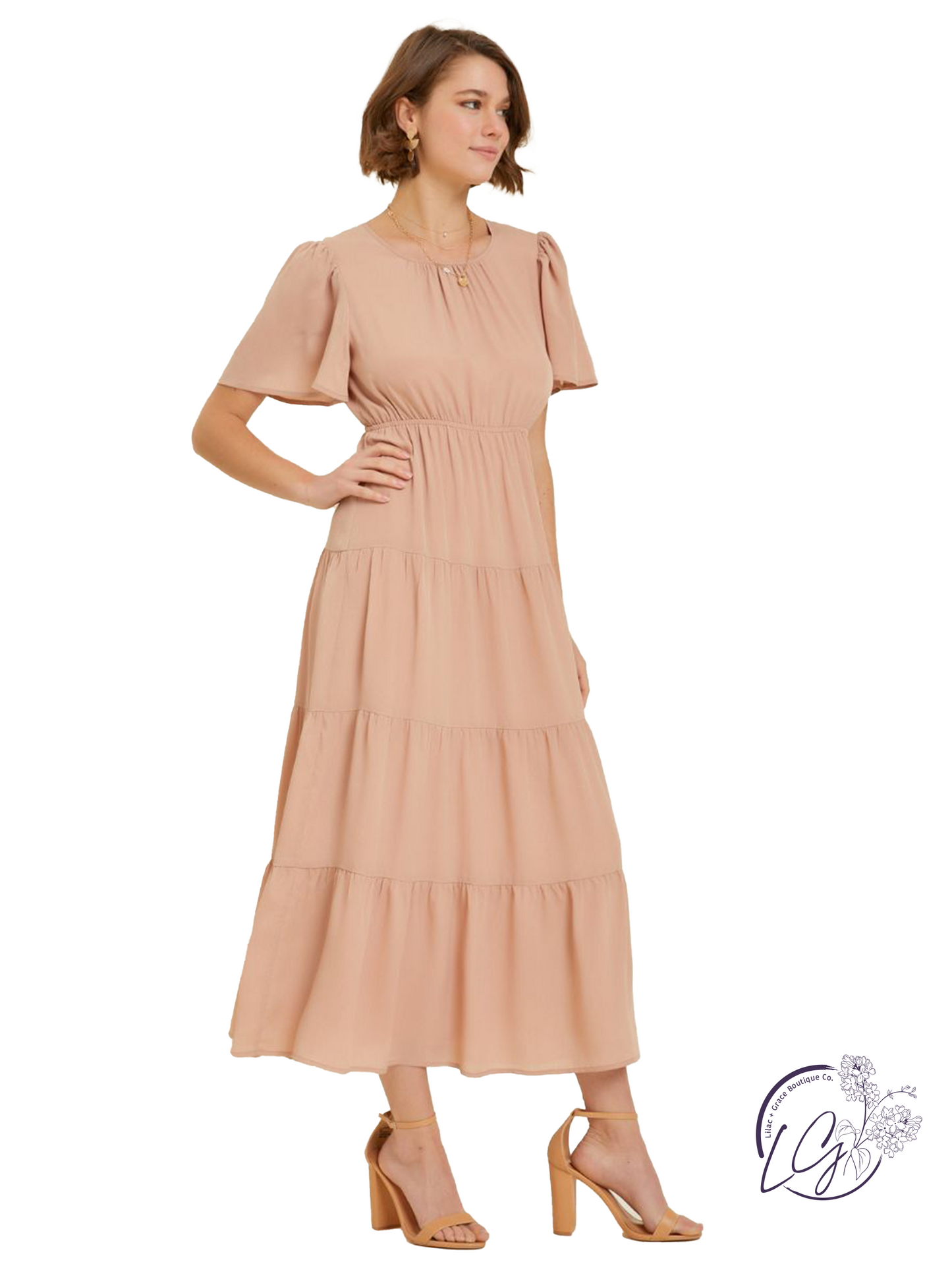 Elegant Ease Tiered Midi Dress