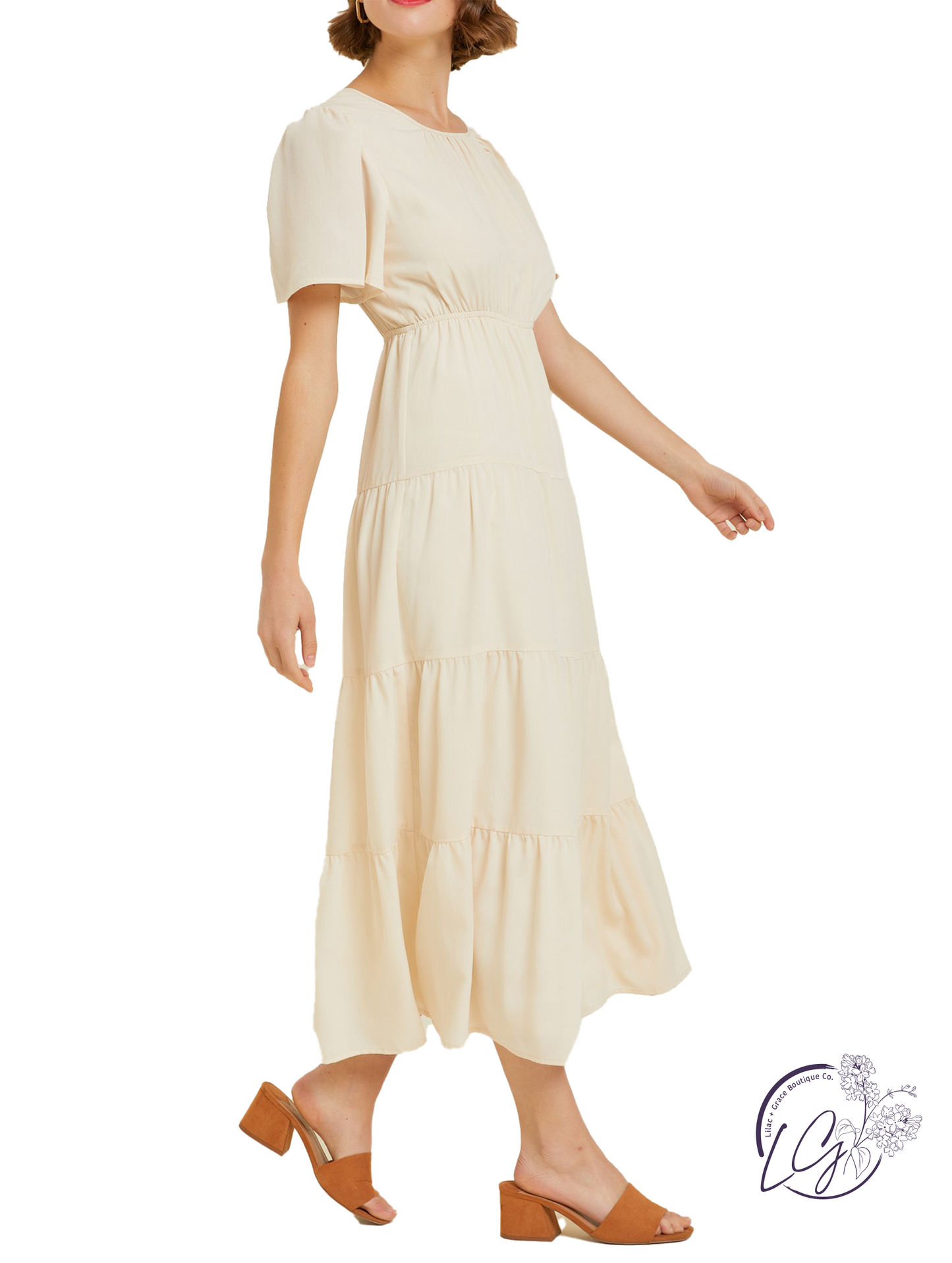 Elegant Ease Tiered Midi Dress