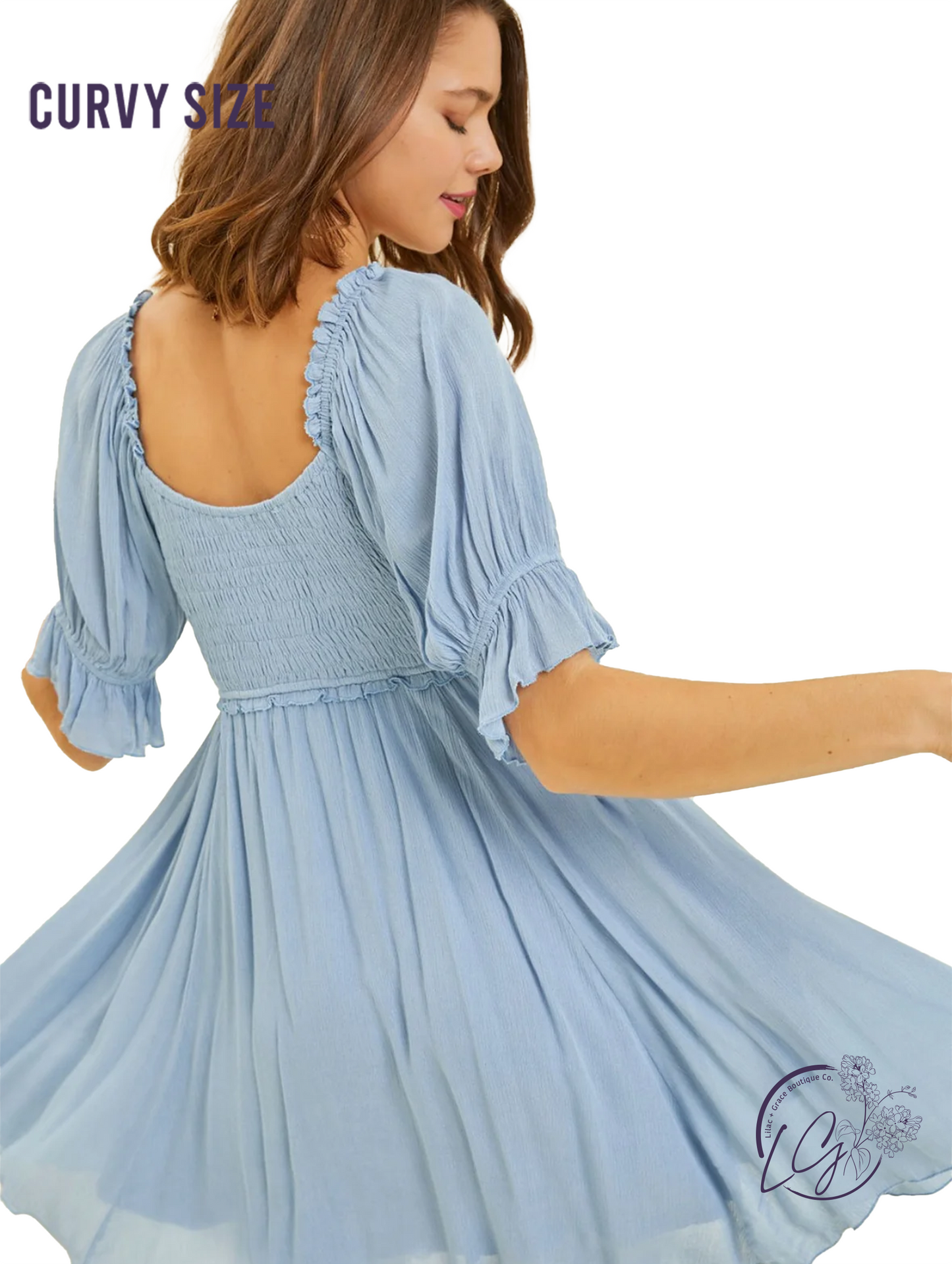 Curvy Sweet Breeze Smocked Dress