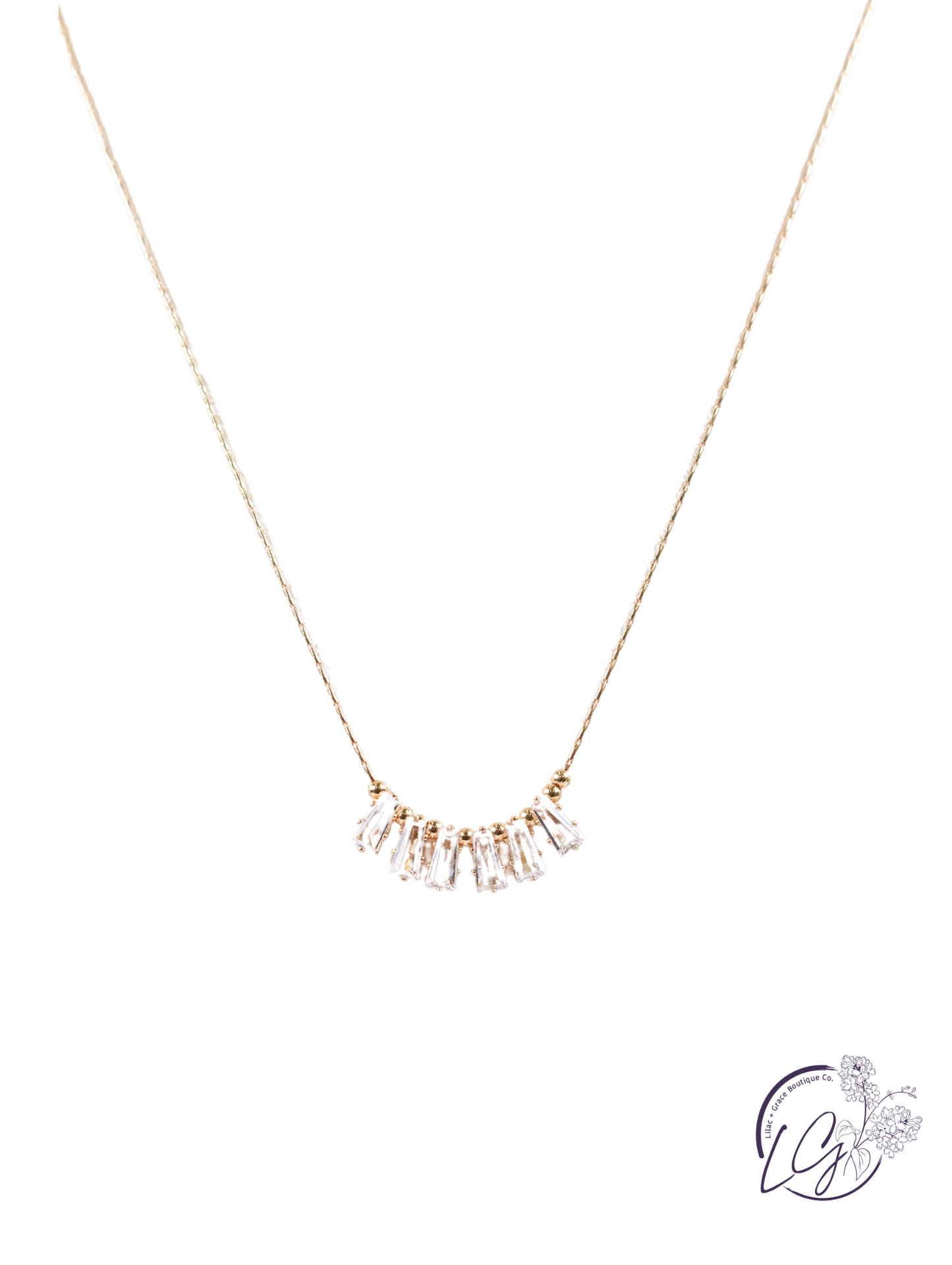Dainty Crystal Bar Necklace