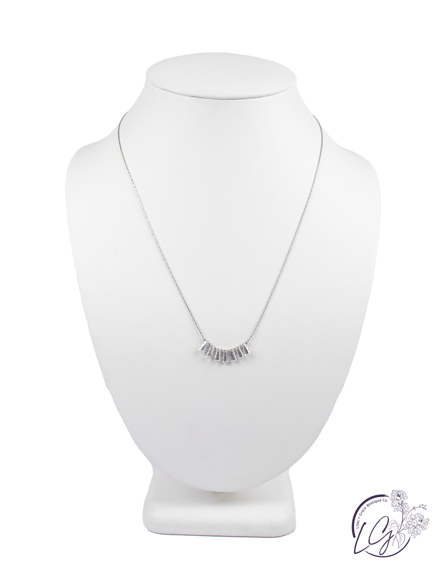 Dainty Crystal Bar Necklace