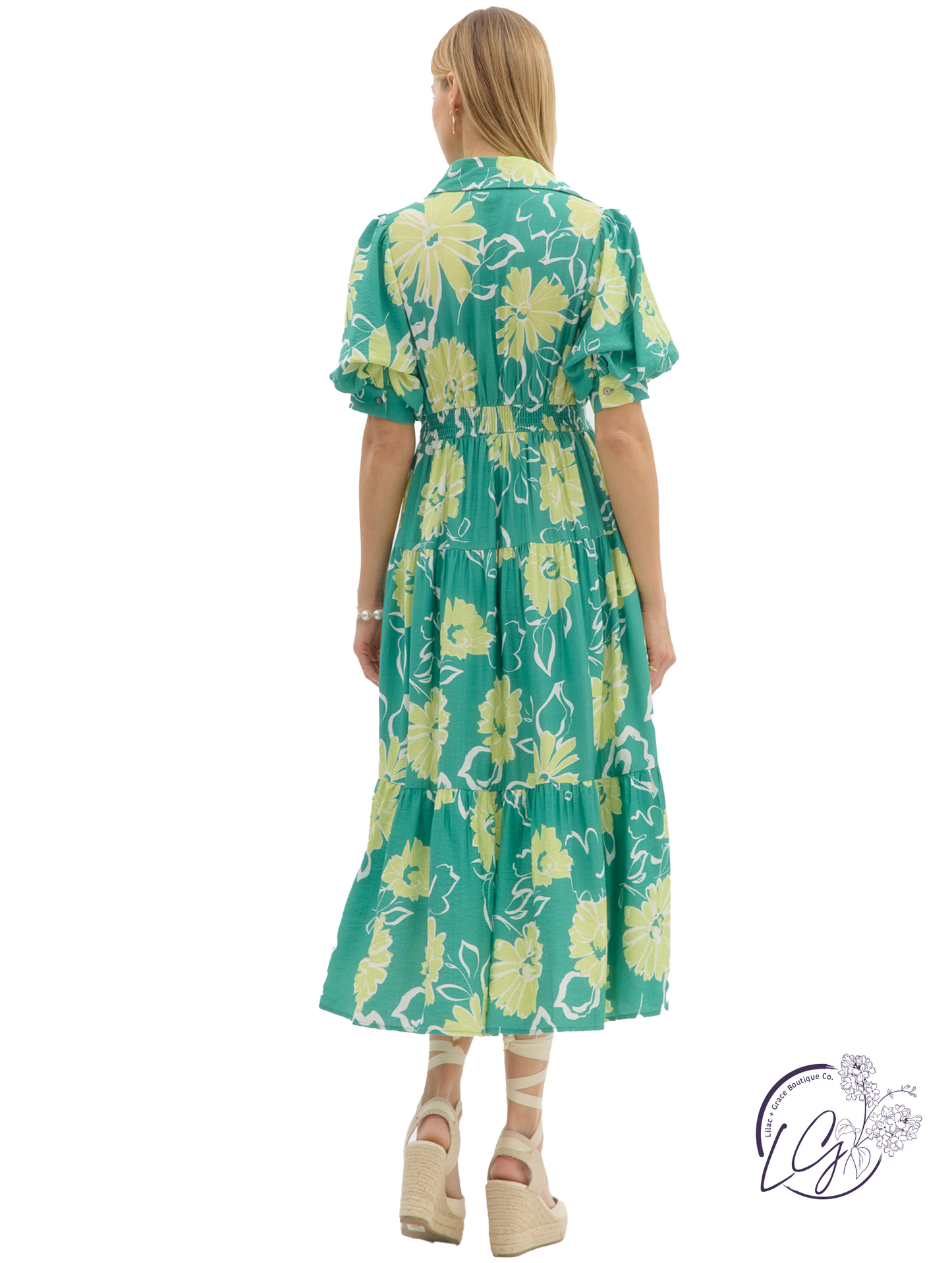 Slow Tides Tiered Midi Dress