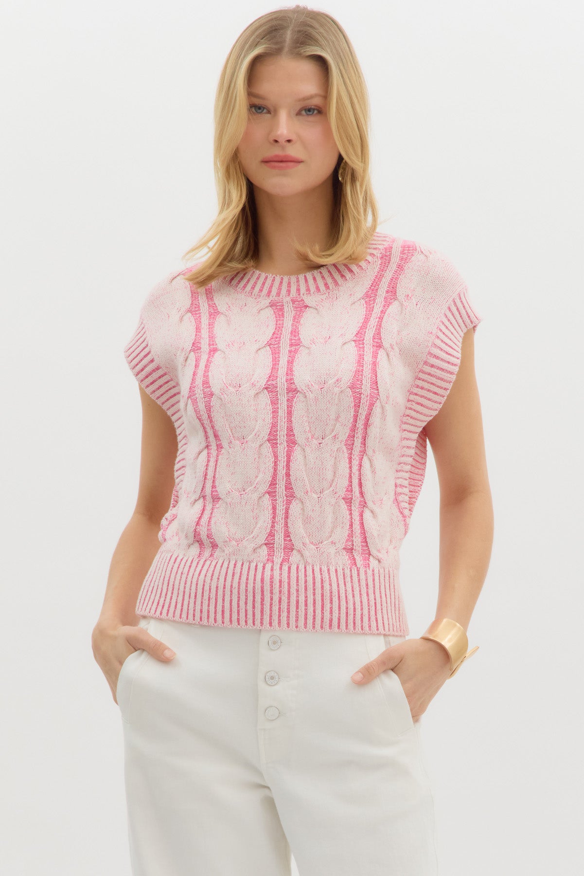 Brielle Cable Knit Sweater Vest