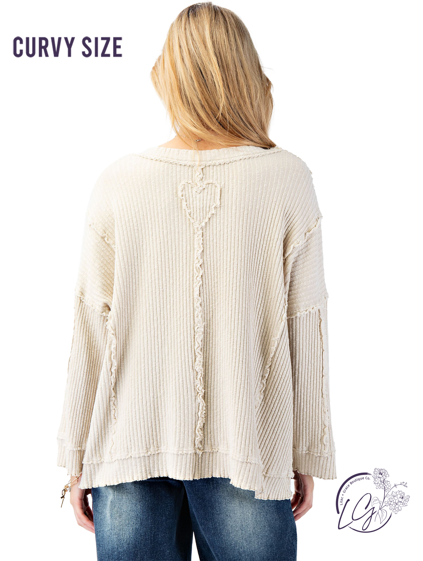 Curvy Rustic Heartbeat Pullover