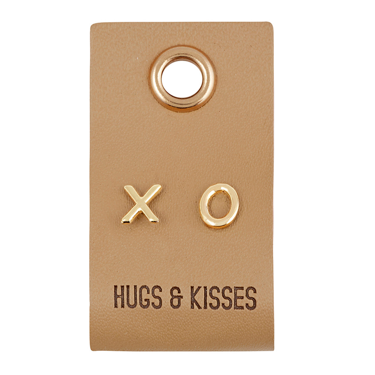 Leather Tag Earrings - Bow