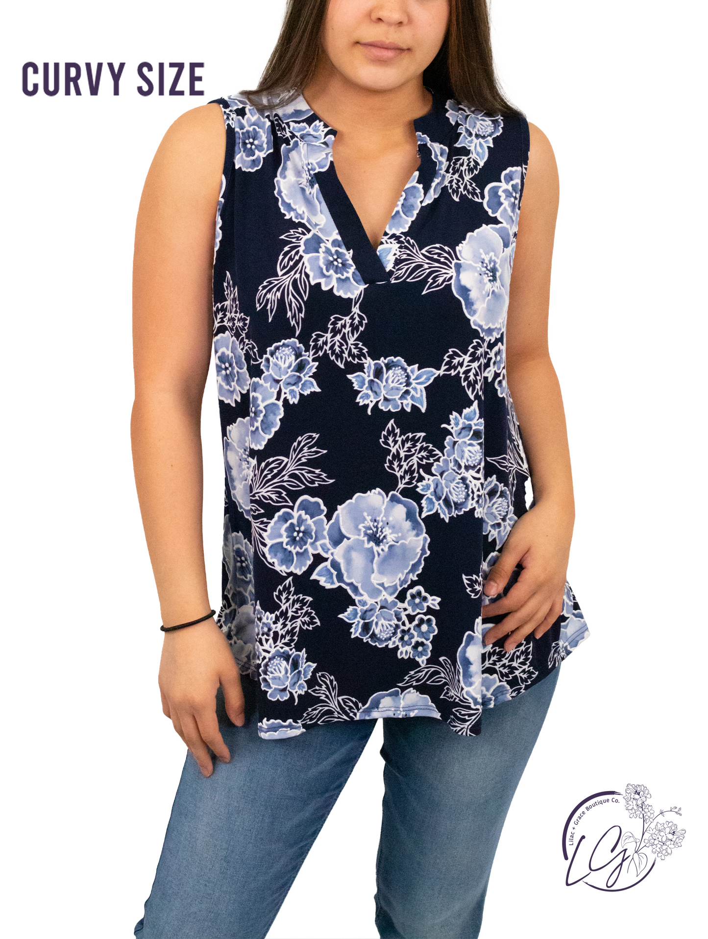 Curvy The Gabby Sleeveless Top