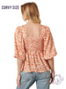 Curvy Citrus Blooms Blouse