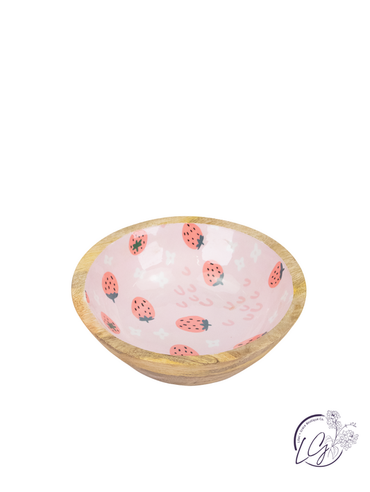 Enameled Mango Wood Bowls