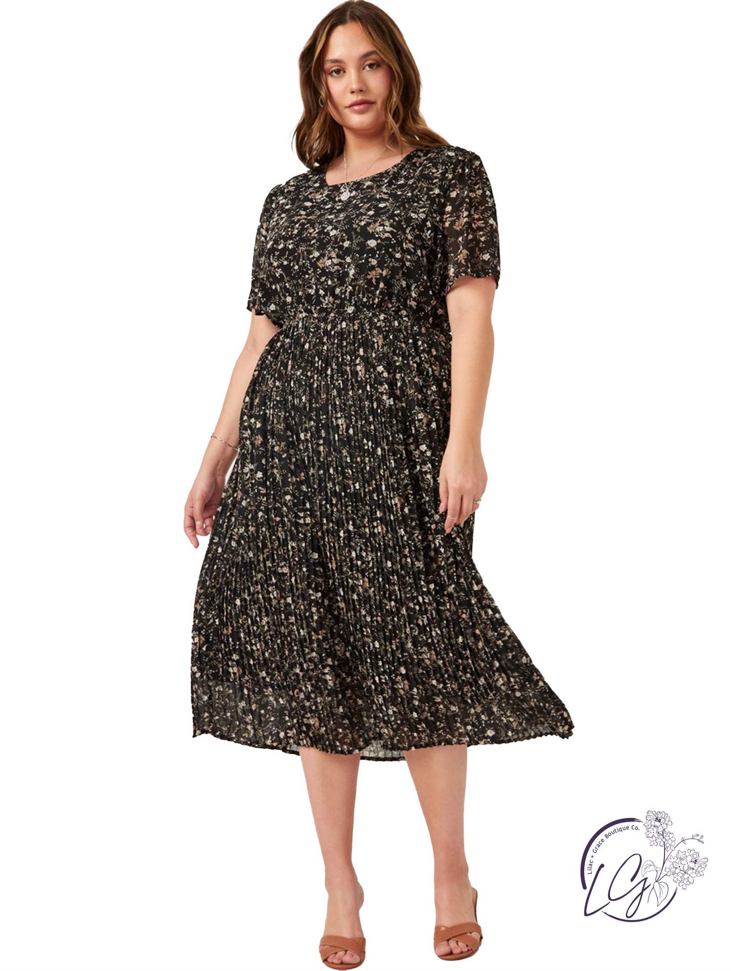 Curvy Scent Of Love Midi Dress