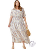 Curvy Tea And Flowers Dress