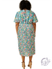 Curvy Hues of Flowers Pleated Skirt Dress