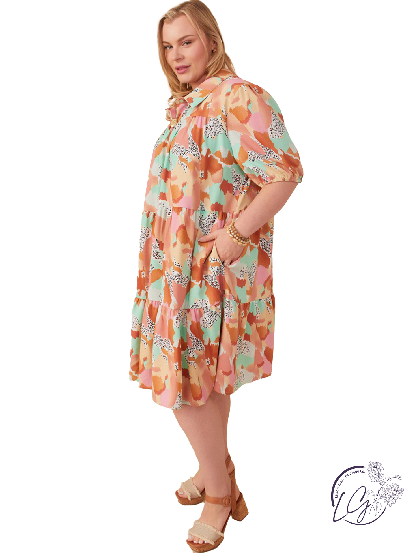 Curvy Warm Breeze Shirt Dress