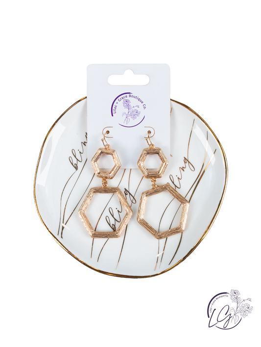 Hexagon Dangle Earrings