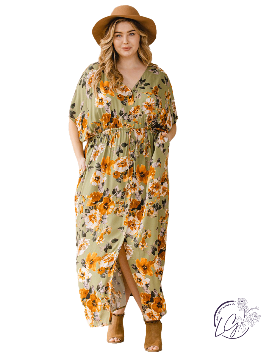 Curvy Fresh And Fabulous Kimono Maxi Dress