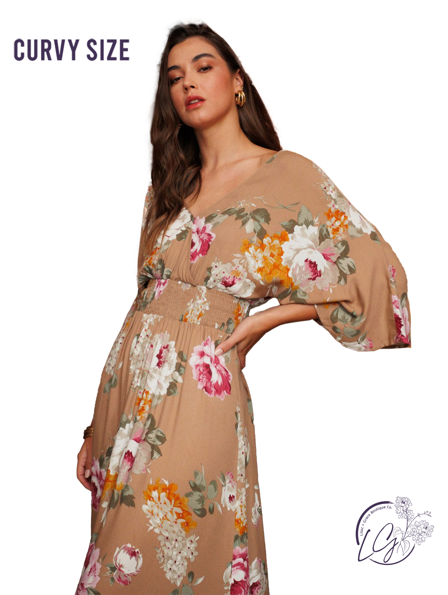 Curvy Fragrant Winds Blow Dress