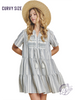 Curvy Boho Delight Tiered Mini Dress