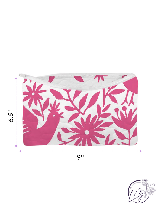 Piper Otomi Pink Quilted Makeup Bag