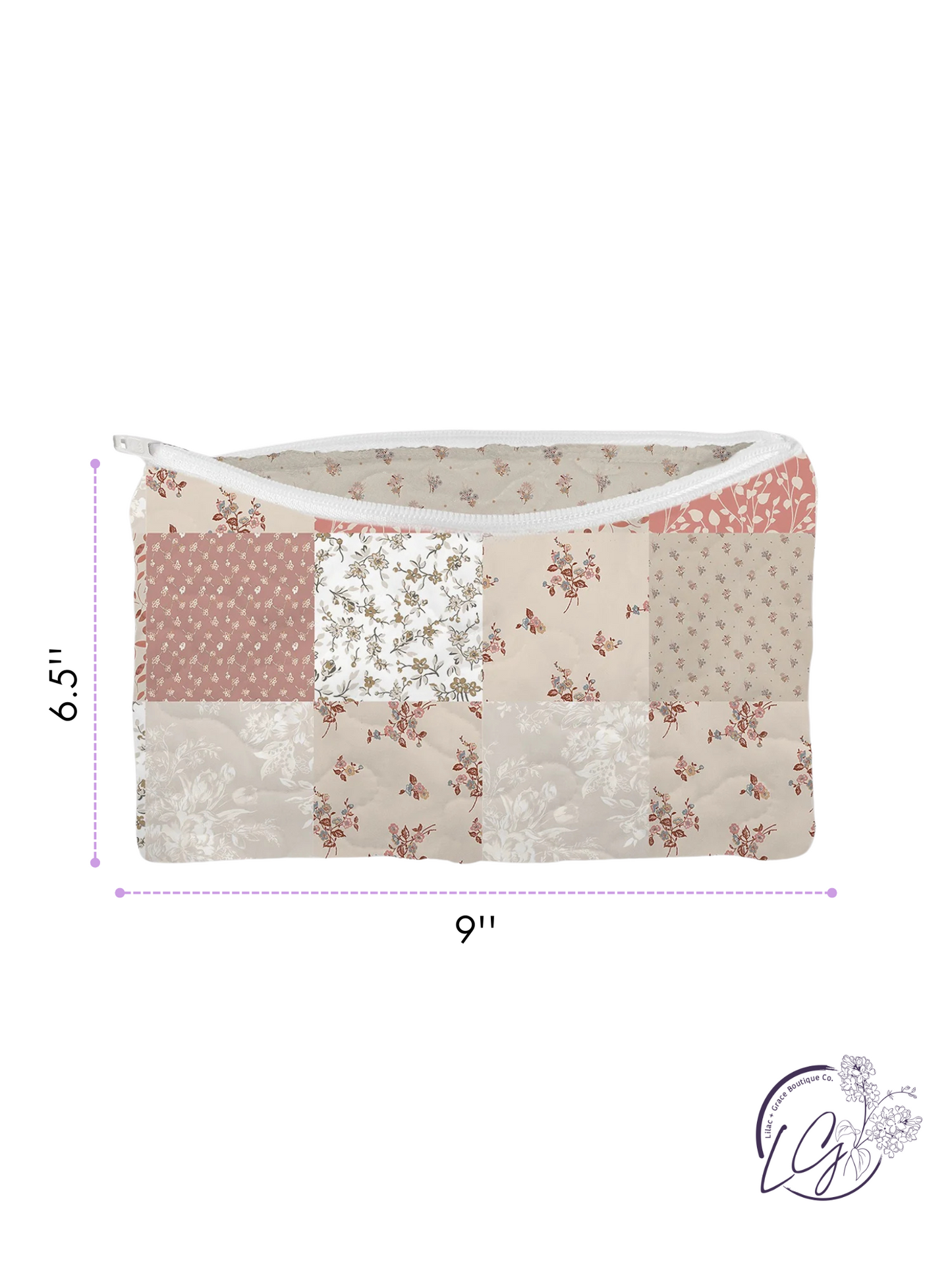 Waverly Patchwork Rose Quilted Makeup Bag