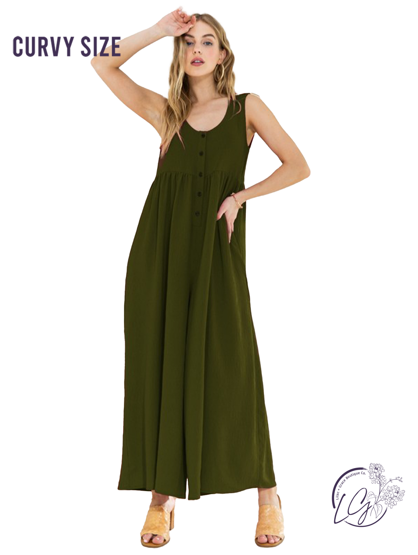 Curvy Endless Skies Woven Jumpsuit