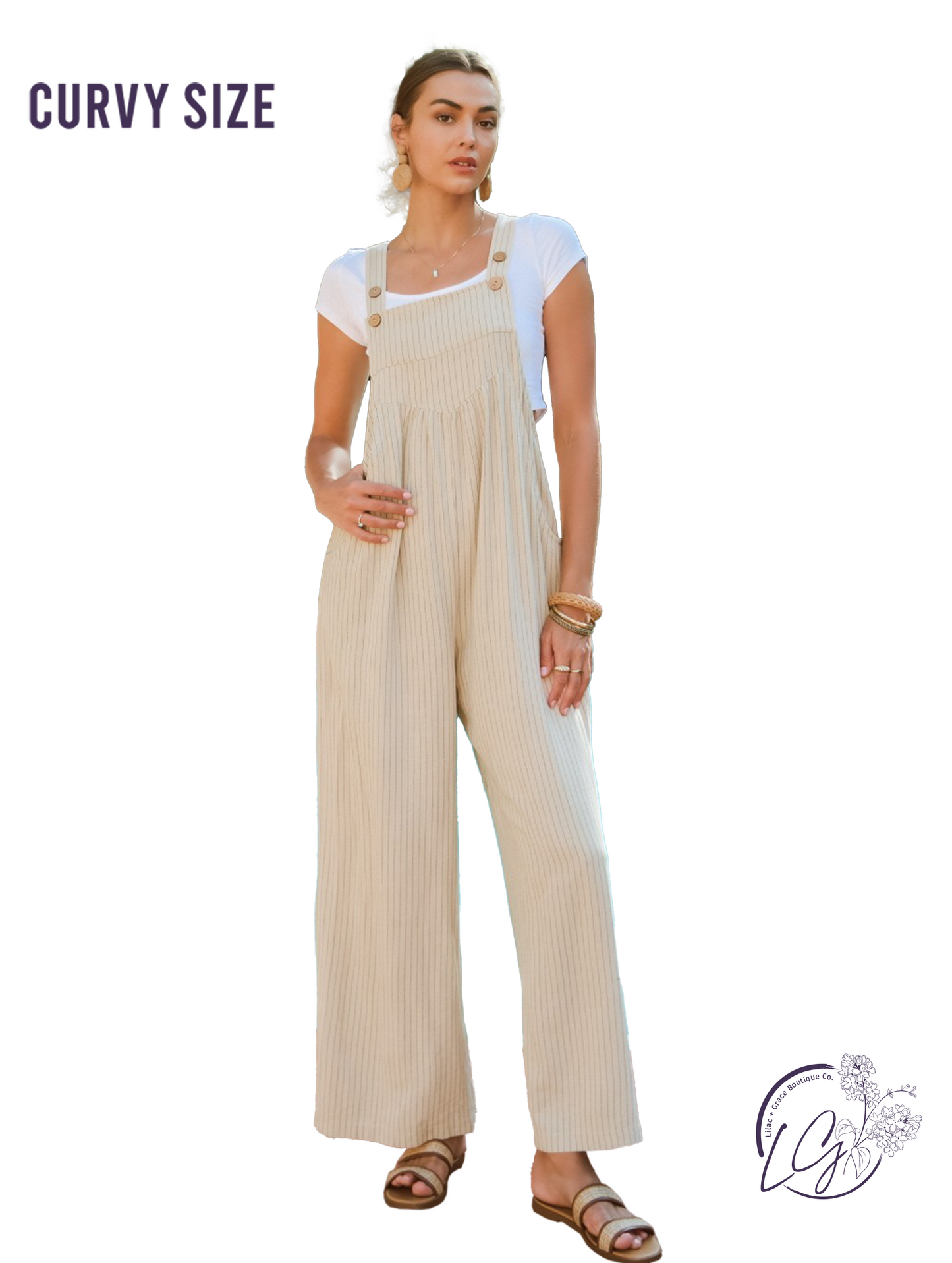 Curvy Dive Into Paradise Overall Jumpsuit