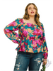 Curvy Rustic Bloom Peplum Top