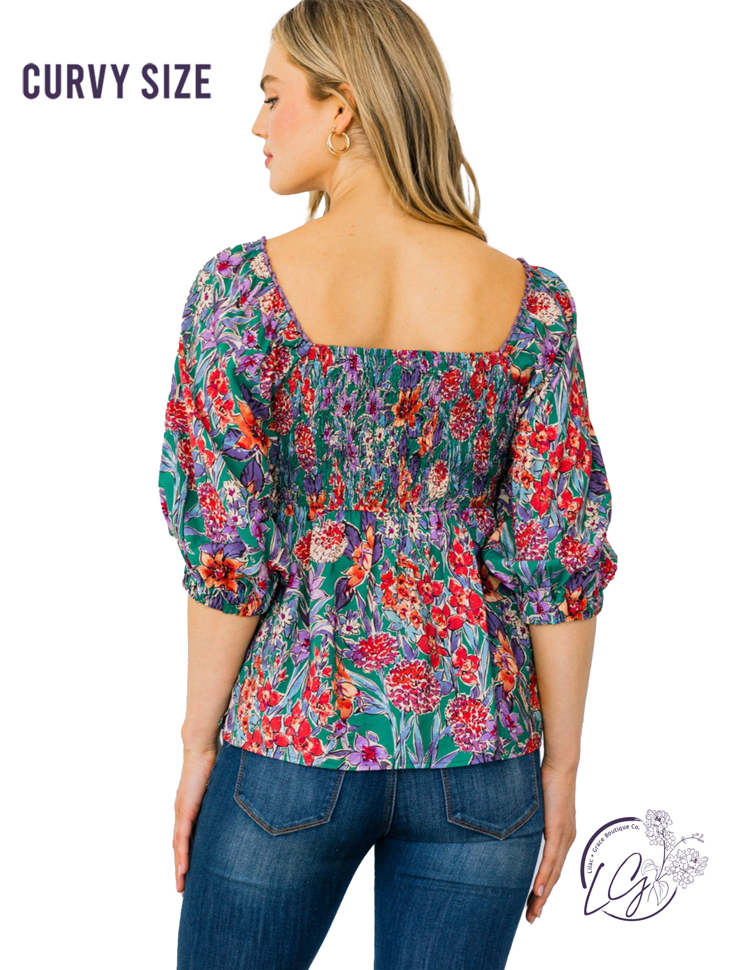 Curvy Blossom Sweetheart Top