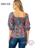 Curvy Blossom Sweetheart Top