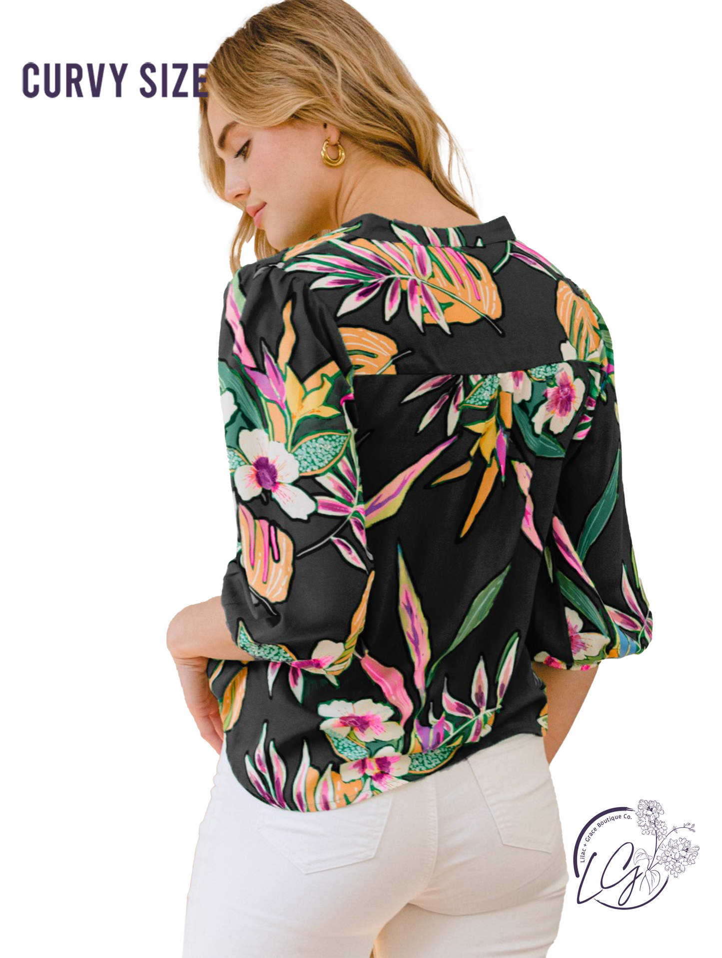 Curvy Sunlit Shores Call Blouse