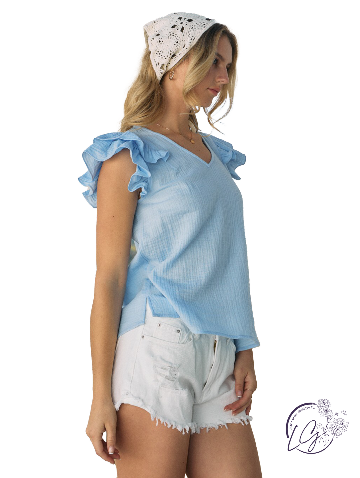 Sunday Brunch Ruffle Sleeve Blouse