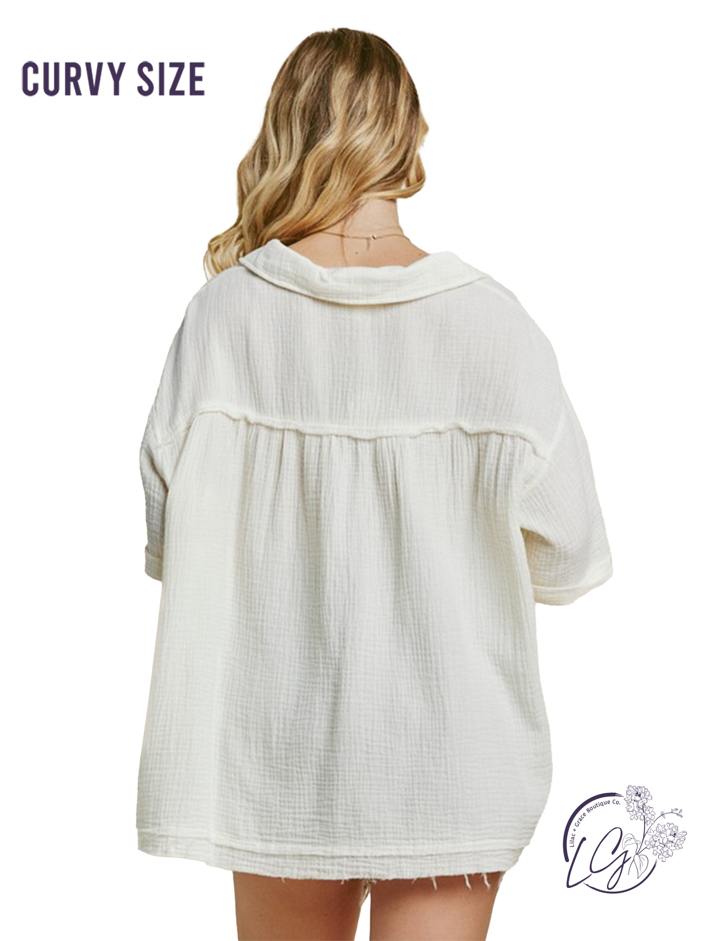 Curvy Keep It Cool Gauze Blouse