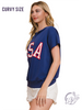 Curvy U.S.A. Short Sleeve Sweatshirt