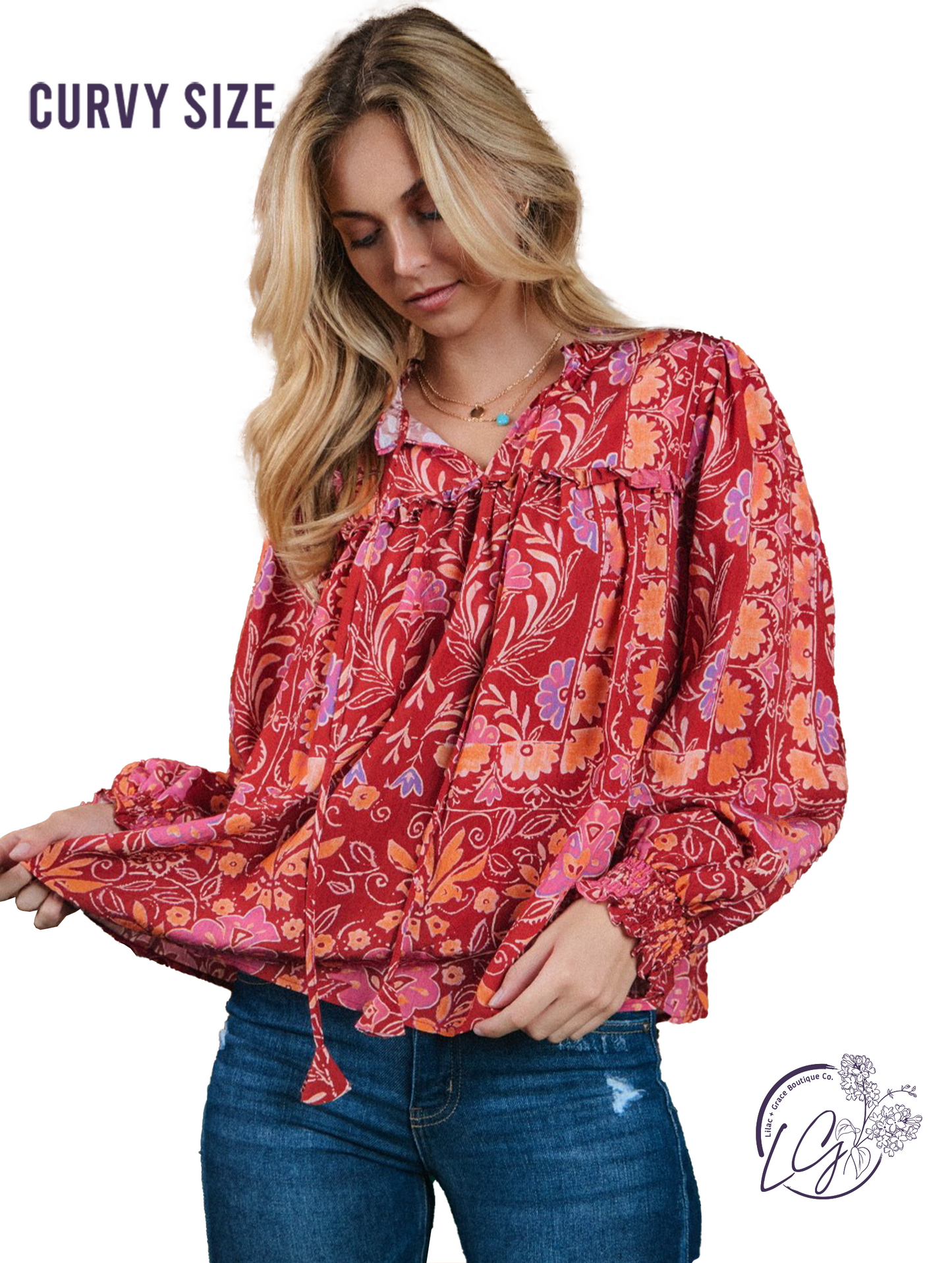 Curvy Roam The Land Printed Blouse