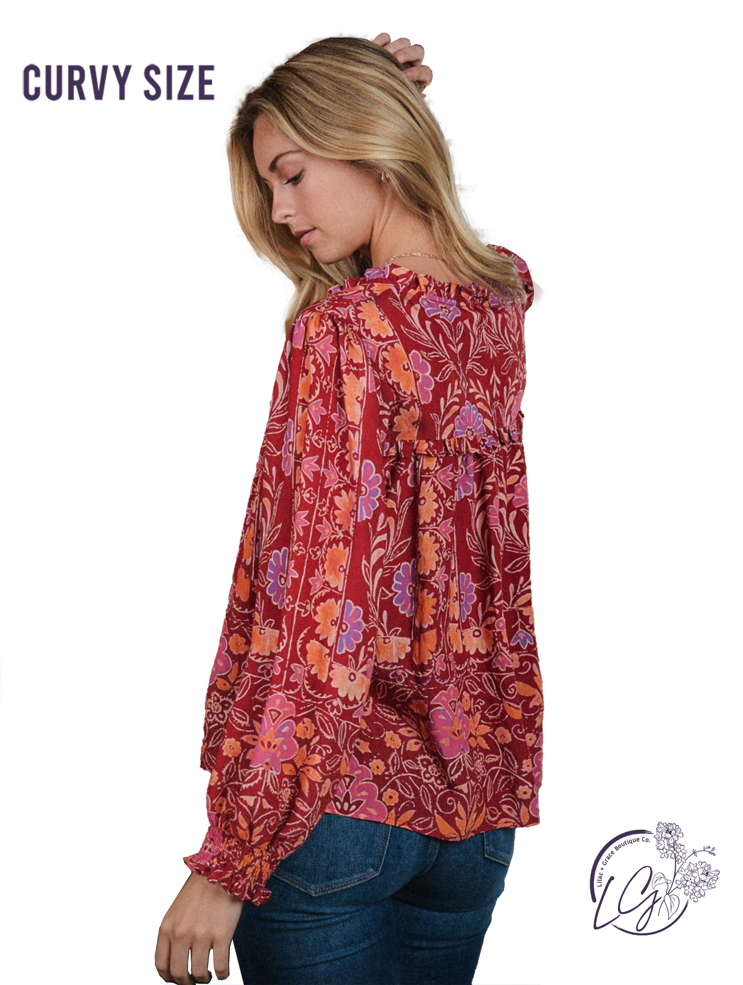 Curvy Roam The Land Printed Blouse