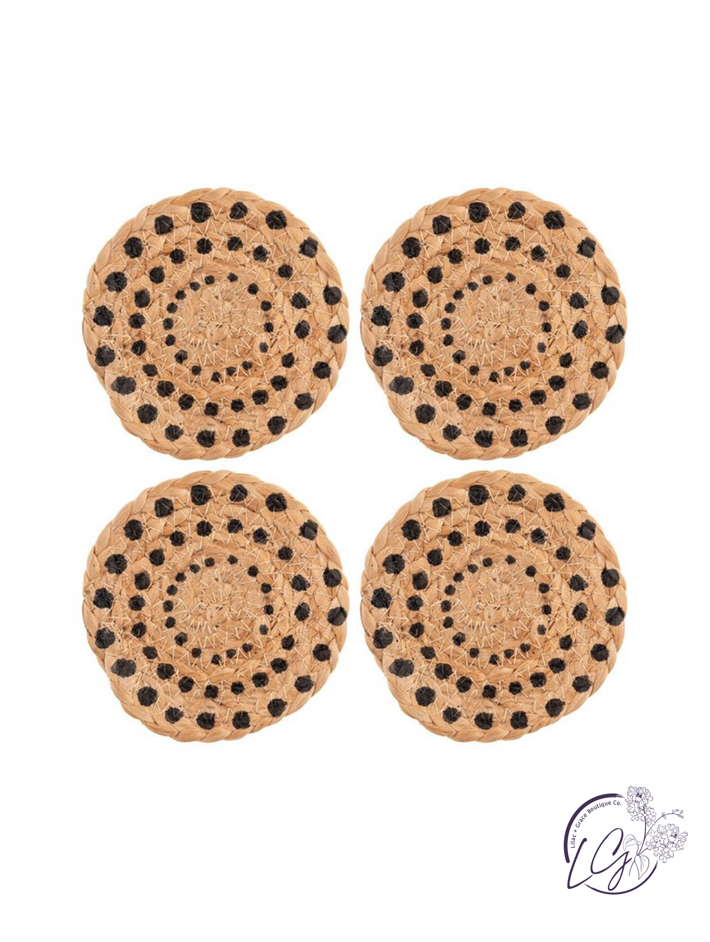 Woven Dot Coasters Set