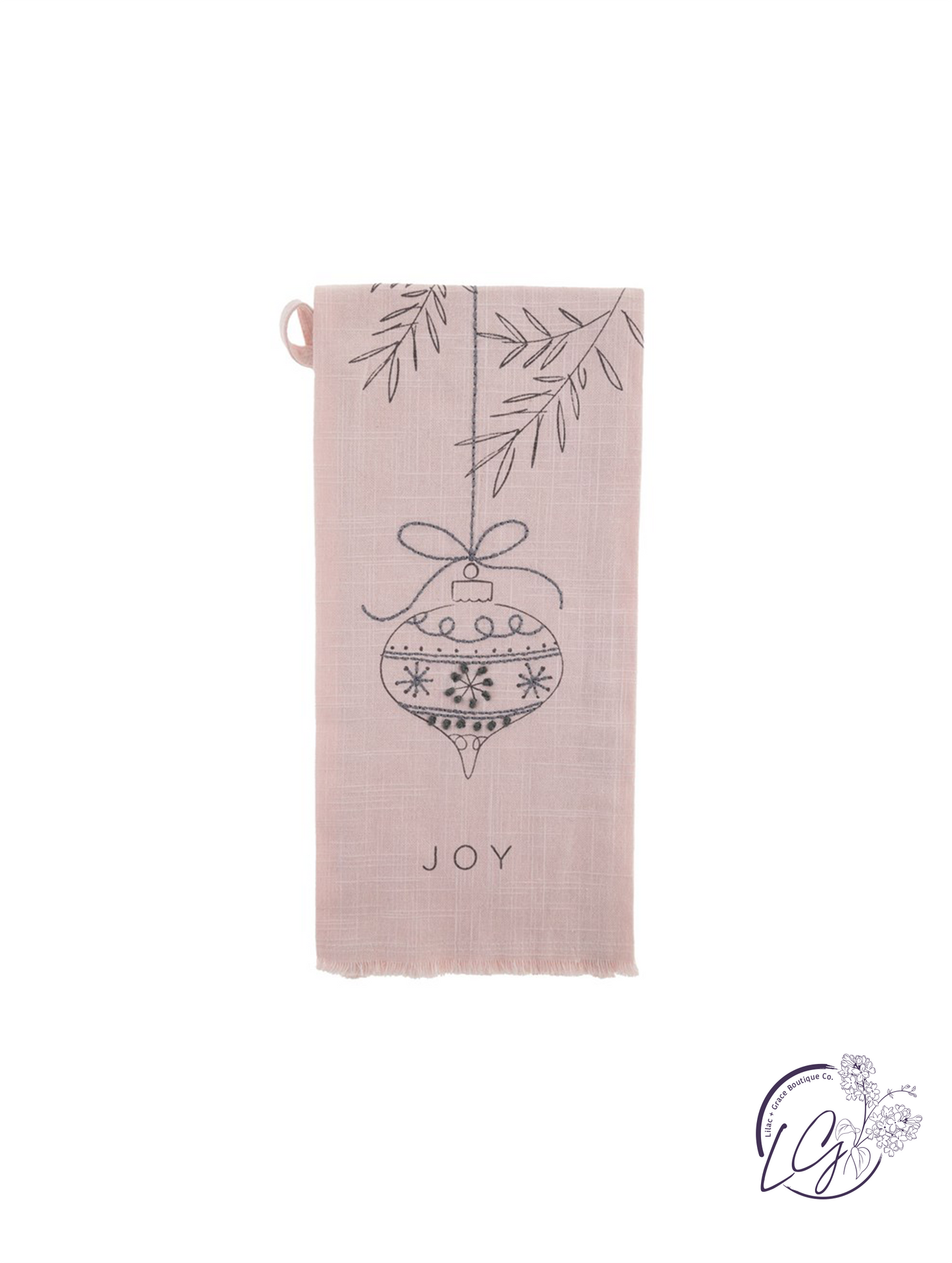 Embroidered Cotton Tea Towel- Ornament