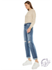 Tatum Mid-Rise True Straight Jeans by Kan Can