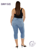 Curvy Lyra Mid Rise Capri Jean Pants by Kancan