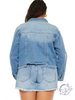 Curvy Norma Distressed Denim Jacket by KanCan