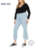 Curvy Evelyn High Rise Kick Flare Jeans by Kancan