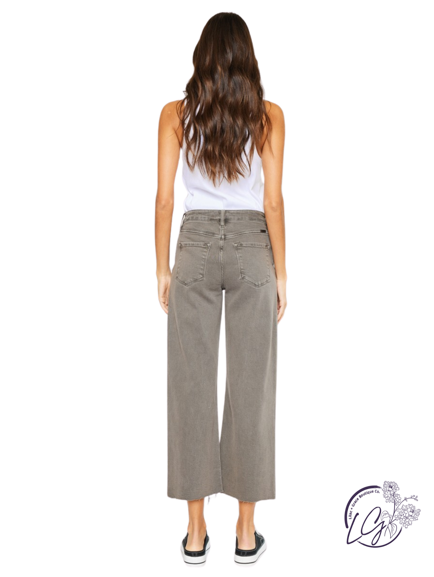 Charlee High Rise Crop Wide Leg by KanCan
